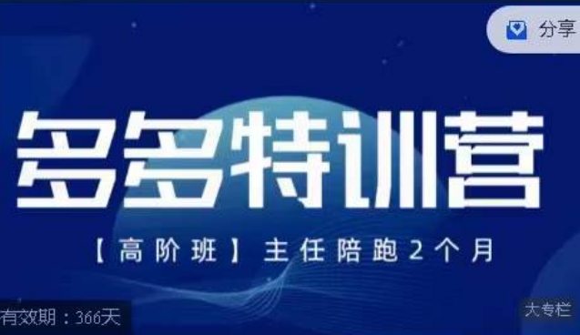 纪主任·多多特训营高阶班【9月13日更新】，拼多多最新玩法技巧落地实操-副业资源站