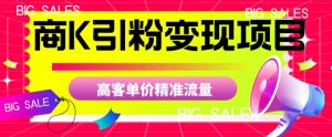 商K引粉变现项目，高客单价精准流量【揭秘】-副业资源站