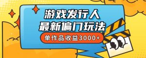 斥资8888学的游戏发行人最新偏门玩法，单作品收益3000+，新手很容易上手【揭秘】-副业资源站