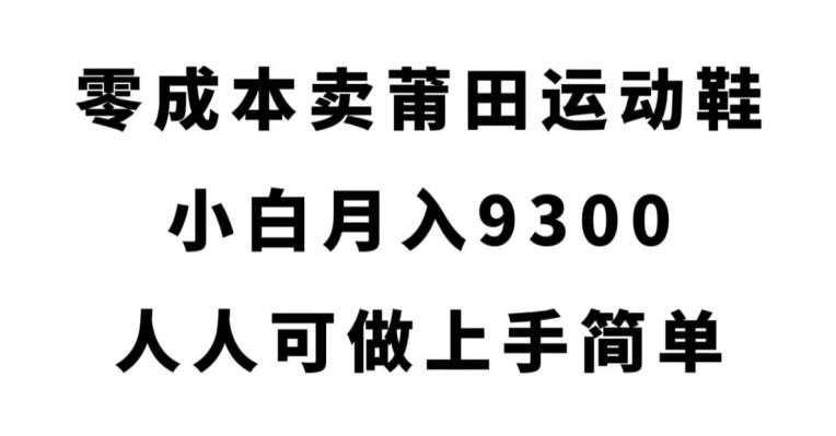 零成本卖莆田运动鞋，小白月入9300，人人可做上手简单【揭秘】-副业资源站