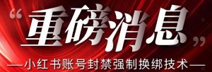 【最新】小红书账号封禁强制换绑技术可日赚300-副业资源站