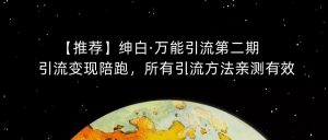 【推荐】绅白·万能引流第二期,引流变现陪跑,所有引流方法亲测有效-副业资源站