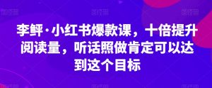 李鲆·小红书爆款课，十倍提升阅读量，听话照做肯定可以达到这个目标-副业资源站