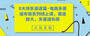 8大体系渠道篇·电商多渠道布局系列线上课，渠道放大，多渠道布局-副业资源站