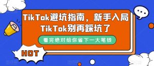 TikTok避坑指南,新手入局TikTok别再踩坑了-副业资源站