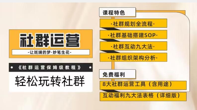 【社群运营】保姆式教程：九大互动法，八款社群运营工具助你轻松玩转社群【揭秘】-副业资源站