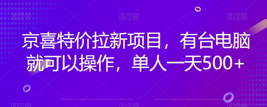 京喜特价拉新新玩法，有台电脑就可以操作，单人一天500+【揭秘】-副业资源站