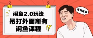 闲鱼2.0玩法单号每天日入2000，吊打市面所有课程-副业资源站