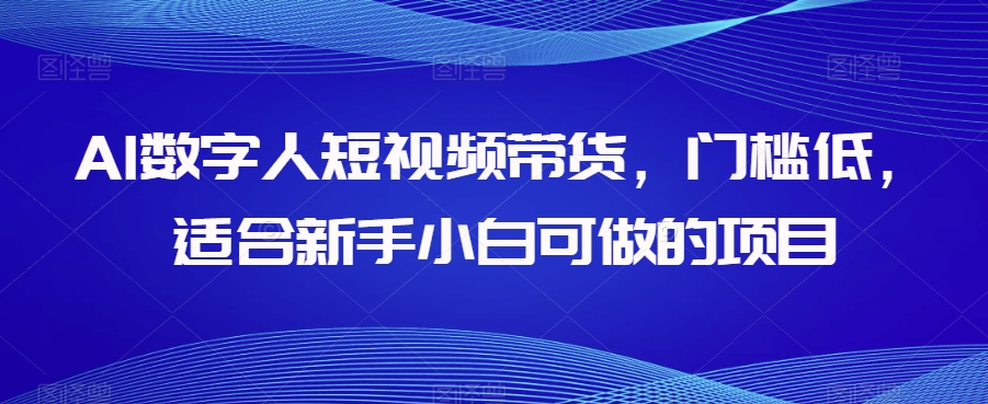 AI数字人短视频带货，门槛低，适合新手小白可做的项目-副业资源站