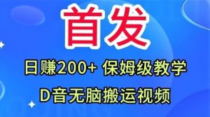 首发，抖音无脑搬运视频，日赚200+保姆级教学【揭秘】-副业资源站