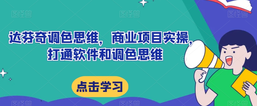 达芬奇调色思维，商业项目实操，打通软件和调色思维-副业资源站