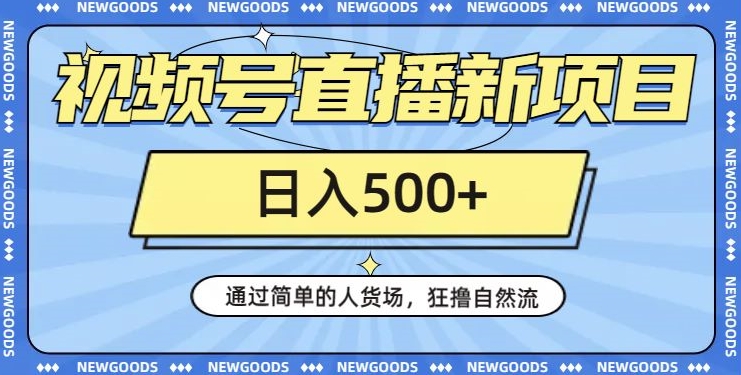 视频号直播新项目，通过简单的人货场，狂撸自然流，日入500+【260G资料】-副业资源站