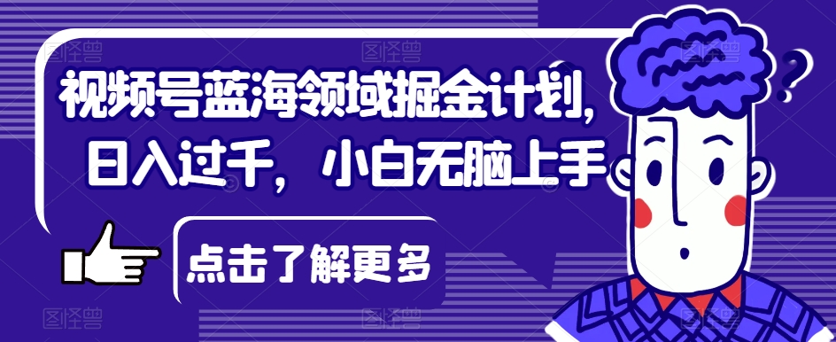 视频号蓝海领域掘金计划，日入过千，小白无脑上手【揭秘】-副业资源站