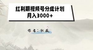 外面收费1980的红利期视频号分成计划2.0版本教学【揭秘】-副业资源站