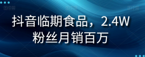 抖音临期食品项目，2.4W粉丝月销百万【揭秘】-副业资源站