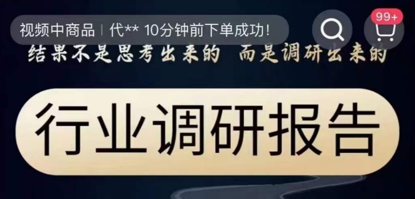 行业调研报告，结果不是思考出来的而是调研出来的-副业资源站