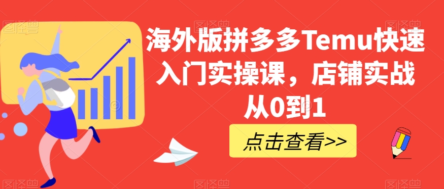 海外版拼多多Temu快速入门实操课，店铺实战从0到1-副业资源站