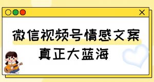 视频号情感文案，真正大蓝海，简单操作，新手小白轻松上手（教程+素材）【揭秘】-副业资源站