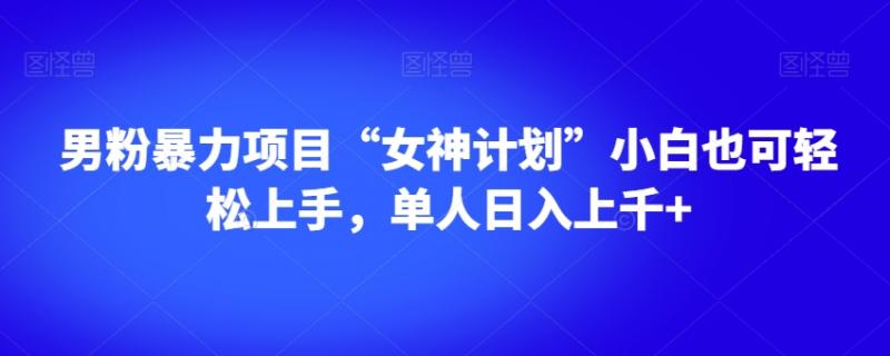 男粉暴力项目“女神计划”小白也可轻松上手,单人日入上千+【揭秘】-副业资源站