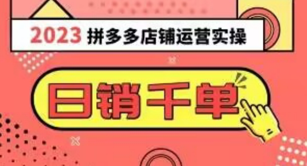 2023拼多多运营实操，每天30分钟日销1000＋，爆款选品技巧大全（10节课）-副业资源站