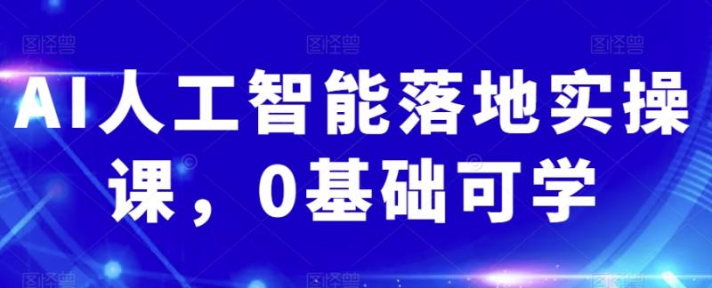 AI人工智能落地实操课，0基础可学-副业资源站