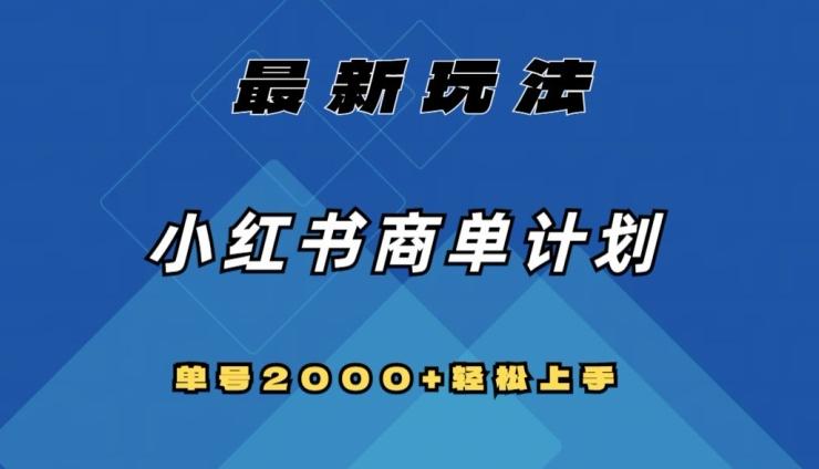 全网首发，小红书商单计划最新玩法，单号2000+可扩大可复制【揭秘】-副业资源站