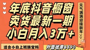 外面收费6890元年底抖音橱窗卖货最新一期，小白月入3万，适合小白上班族宝妈【揭秘】-副业资源站