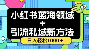 小红书蓝海虚拟＋引流私域新方法，100%不限流，日入轻松1000＋，小白无脑操作【揭秘】-副业资源站