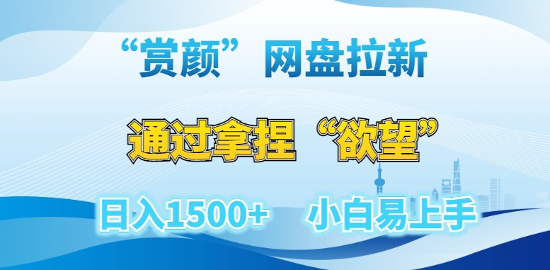 “赏颜”网盘拉新赛道，通过拿捏“欲望”日入1500+，小白易上手【揭秘】-副业资源站