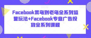 Facebook菜鸟到老鸟全系列运营玩法+Facebook专业广告投放全系列课程-副业资源站