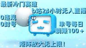 最新冷门赛道，b站24小时无人直播，0违规0封号，单号每日躺赚100＋，矩阵放大无上限【揭秘】-副业资源站