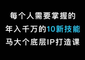 马大个的IP底层逻辑课，​每个人需要掌握的年入千万的10新技能，约会底层IP打造方法！-副业资源站