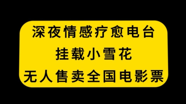 深夜情感疗愈电台，挂载小雪花，无人售卖全国电影票【揭秘】-副业资源站