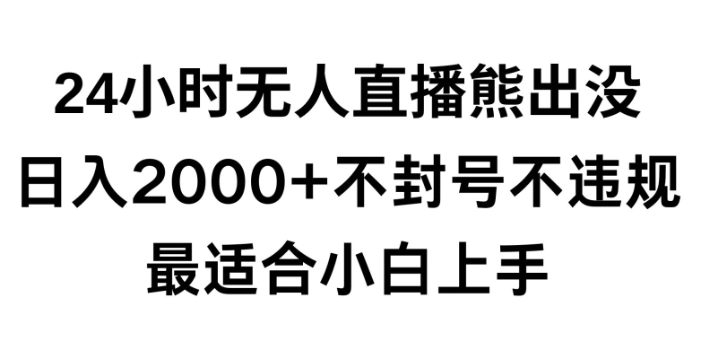 快手24小时无人直播熊出没，不封直播间，不违规，日入2000+，最适合小白上手，保姆式教学【揭秘】-副业资源站