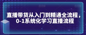 直播带货从入门到精通全流程,0-1系统化学习直播流程-副业资源站
