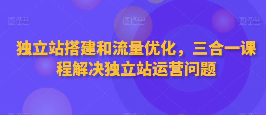 独立站搭建和流量优化，三合一课程解决独立站运营问题-副业资源站