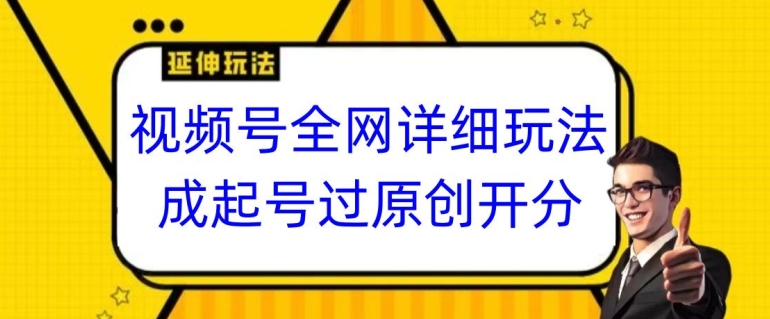 视频号全网最详细玩法，起号过原创开分成，单号日入300+【揭秘】-副业资源站