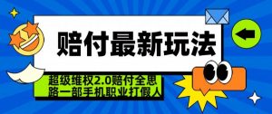 超级维权2.0全新玩法，2024赔付全思路职业打假一部手机搞定【仅揭秘】-副业资源站