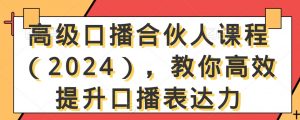 高级口播合伙人课程(2024),教你高效提升口播表达力-副业资源站