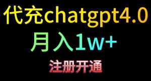 代充chatgpt4，日入500+，精准引流，暴力变现【揭秘】-副业资源站