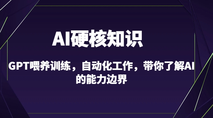 AI硬核知识-GPT喂养训练，自动化工作，带你了解AI的能力边界（10节课）-副业资源站