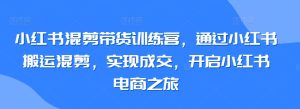 小红书混剪带货训练营，通过小红书搬运混剪，实现成交，开启小红书电商之旅-副业资源站