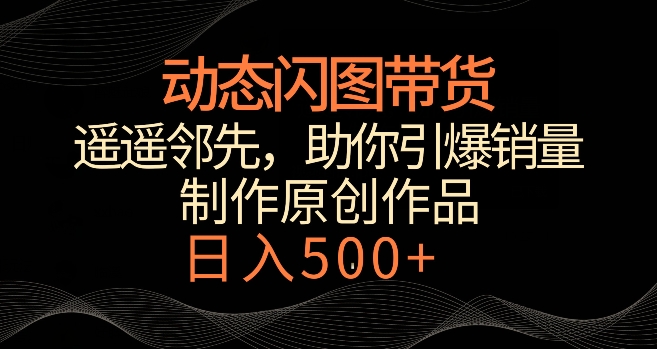 动态闪图带货，遥遥领先，冷门玩法，助你轻松引爆销量，日赚500+【揭秘】-副业资源站