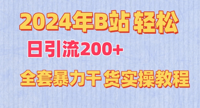 2024年B站轻松日引流200+的全套暴力干货实操教程【揭秘】-副业资源站