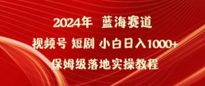 2024年视频号短剧新玩法小白日入1000+保姆级落地实操教程【揭秘】-副业资源站