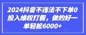 2024抖音不违法不下单0投入维权打假，做的好一单轻松6000+【仅揭秘】-副业资源站