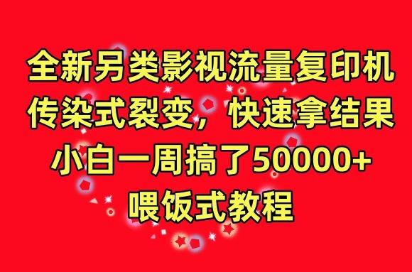 全新另类影视流量复印机，传染式裂变，快速拿结果，小白一周搞了50000+，喂饭式教程【揭秘】-副业资源站