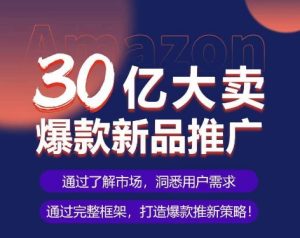 亚马逊·30亿大卖爆款新品推广,可复制、全程案例实操的爆款推新SOP-副业资源站