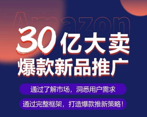 亚马逊·30亿大卖爆款新品推广，可复制、全程案例实操的爆款推新SOP-副业资源站