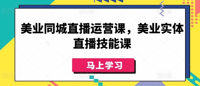 美业同城直播运营课，美业实体直播技能课-副业资源站